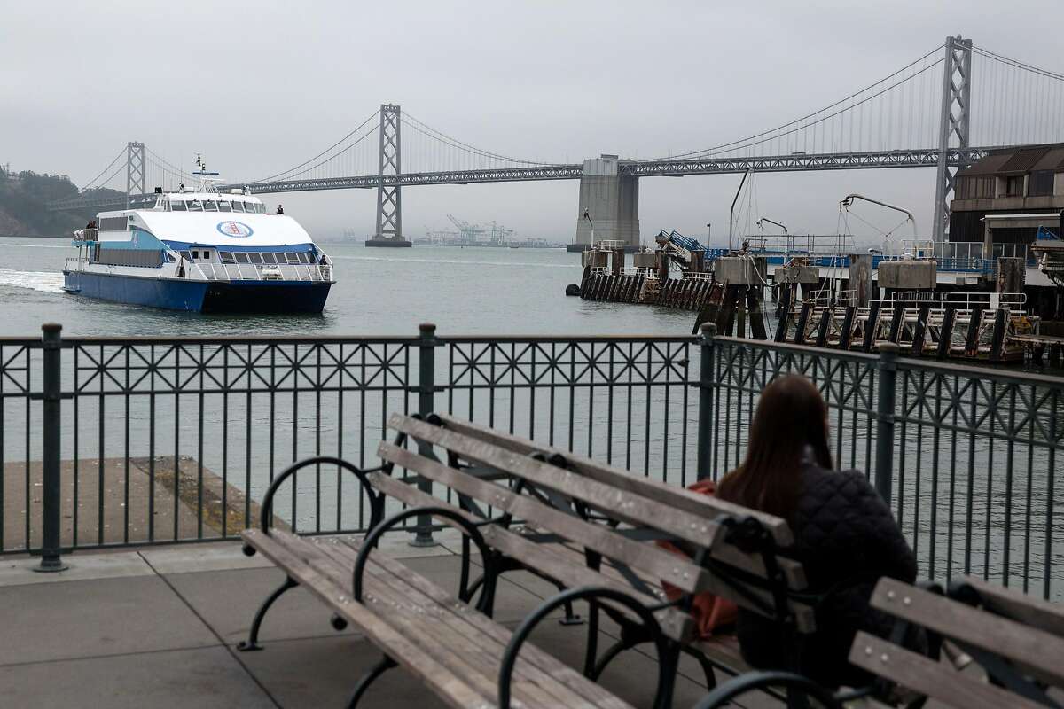 Golden Gate transit ferry coming into the dock at the Ferry Building on Wednesday, June 19, 2019. San Francisco, Calif.
