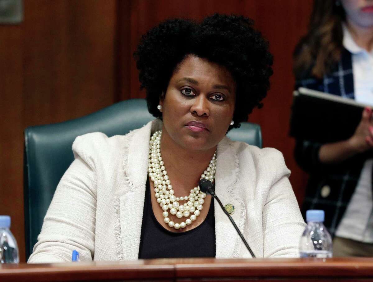 Martha Castex-Tatum, District K city council member, listens to discussions during a Houston City Council meeting Wednesday, Jun. 5, 2019 at City Hall in Houston, TX.
