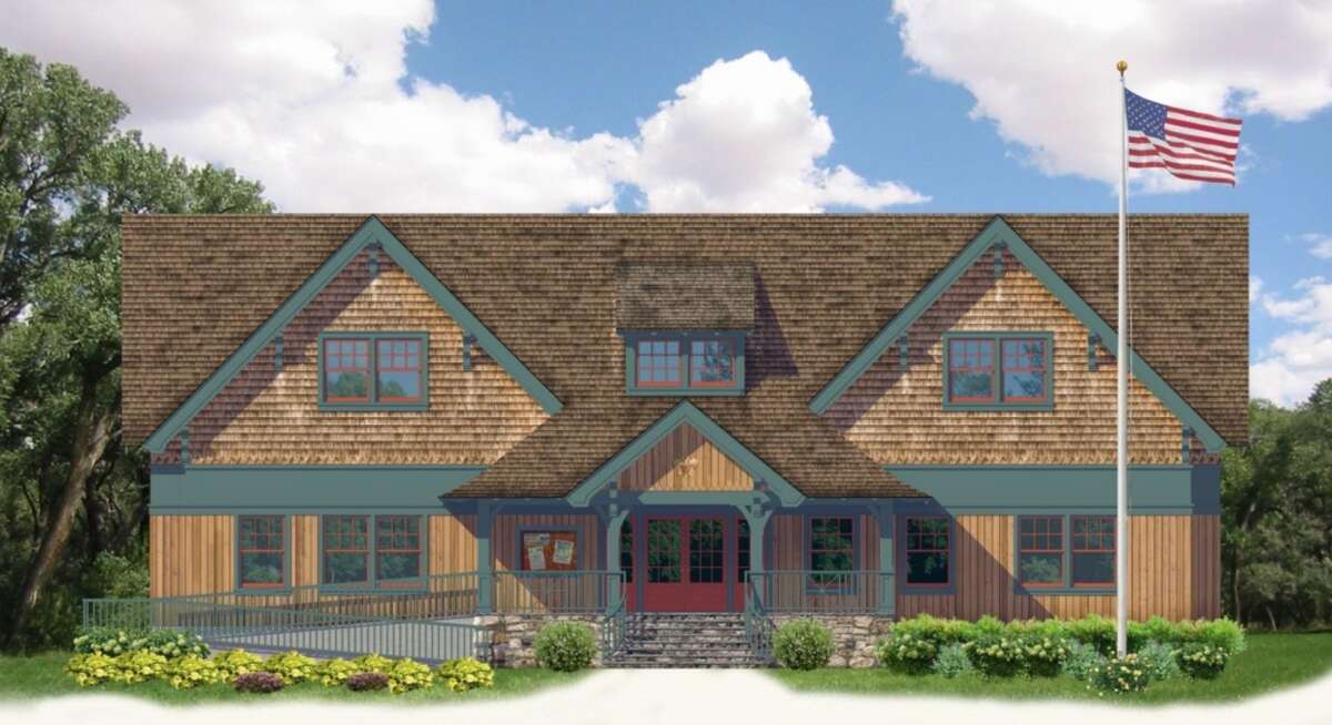 A rendering of the expanded Darien Boy Scout cabin proposed on West Avenue.