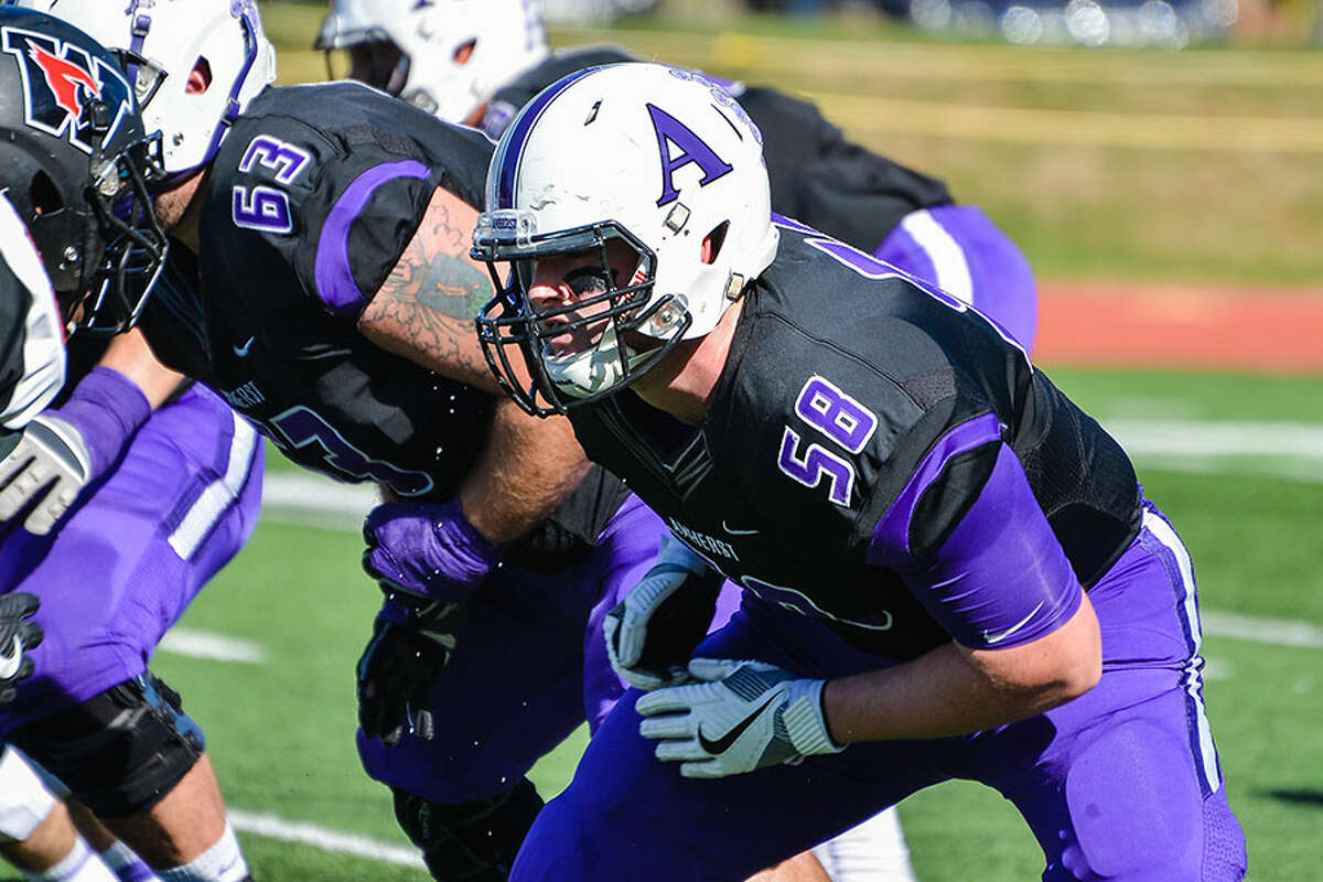 Darien's Jack Tyrrell in action for the Amherst football team. — Amherst Athletics photo
