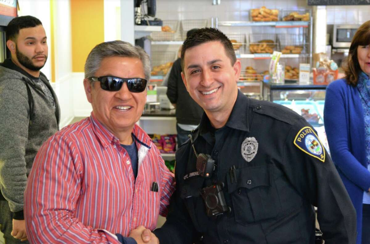 Upper Crust was the scene for the department's inaugural "Coffee with a Cop" with Officer Christopher Jimenez there to talk with residents.