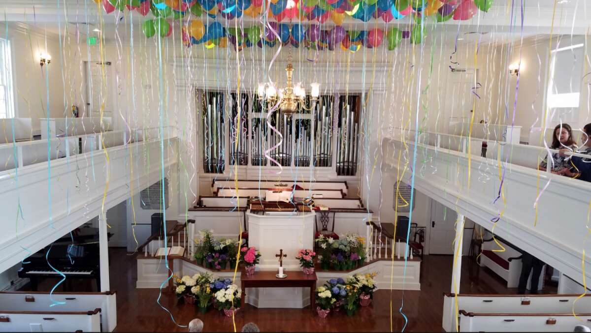 First Congregational Church of Darien's Easter balloons. (courtesy FCC of Darien)