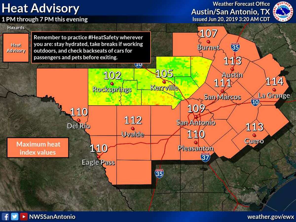 Heat advisory in effect for second straight day in San Antonio