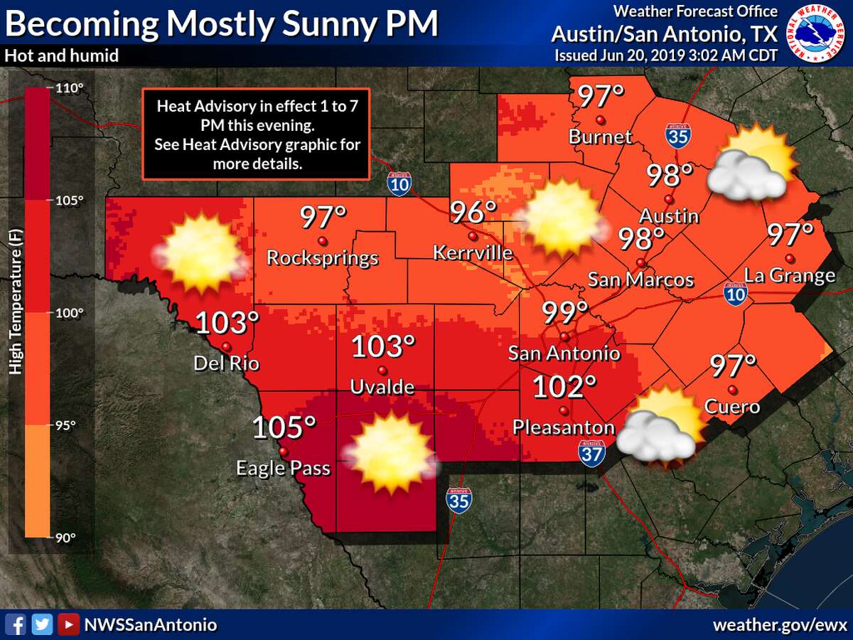 Heat advisory in effect for second straight day in San Antonio