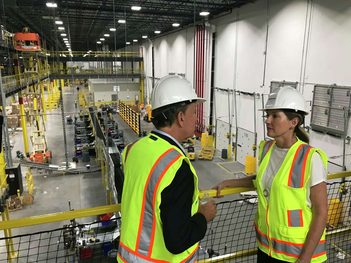 A tour of progress on Amazon's upcoming fulfillment center in North Haven.
