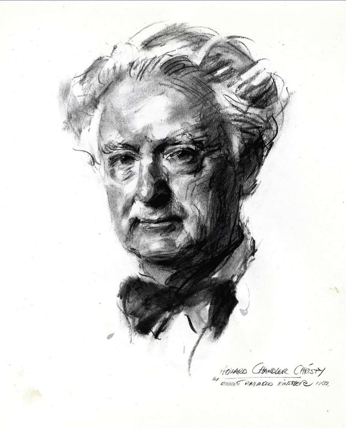 A sketch of artist Howard Chandler Christy done by artist Everett Raymond Kinstler.