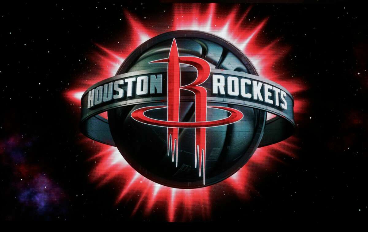 A new Houston Rockets logo design is unveiled at the Toyota Center on Thursday, June 20, 2019, in Houston.