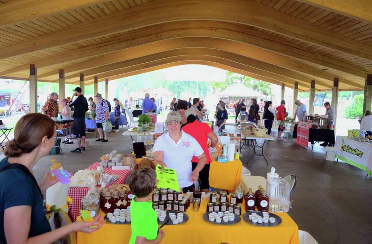 The opening day of the Walnut Beach Farmers' Market at the Walnut Beach pavilion in Milford, Conn., on Thursday June 20, 2019. The market will be held every Thursday until Sept. 12 from 4-7 p.m.