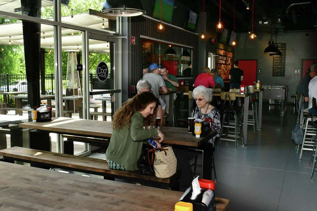 Restaurant review Hot dogs at Dog Haus Biergarten, Mr. Onions