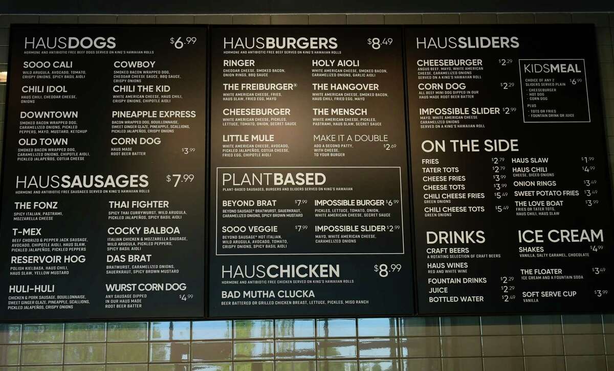 Restaurant review Hot dogs at Dog Haus Biergarten, Mr. Onions