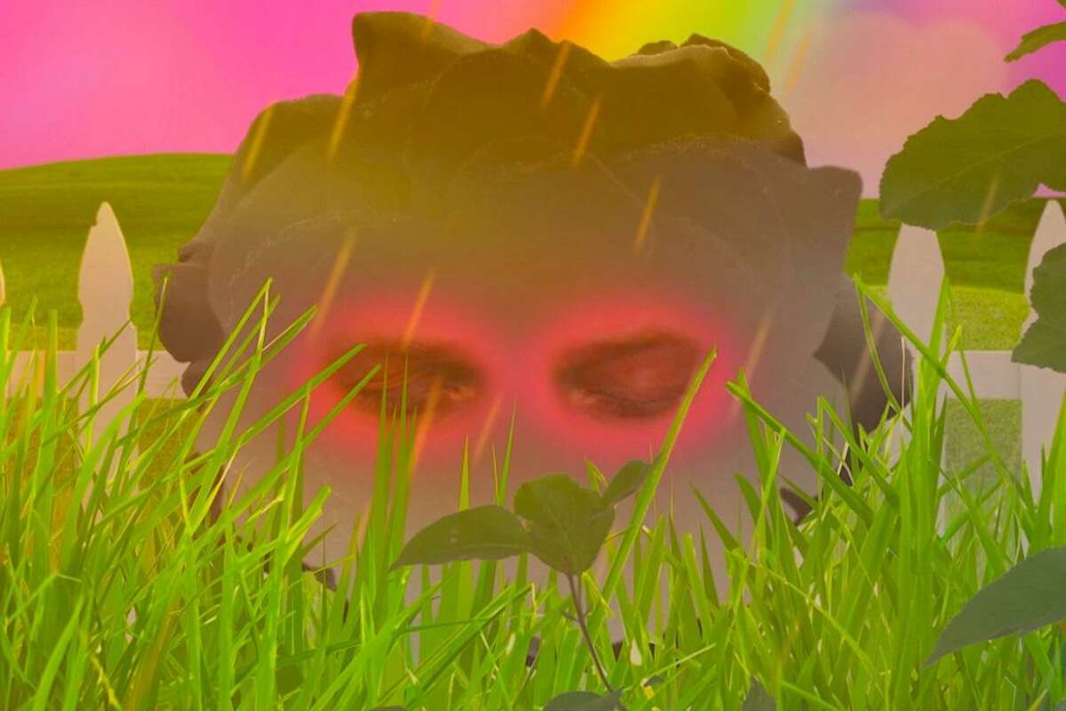 Jared Theis' video "Lolita in the Grass" is part of his installation in "Funf" at Blue Star Contemporary.