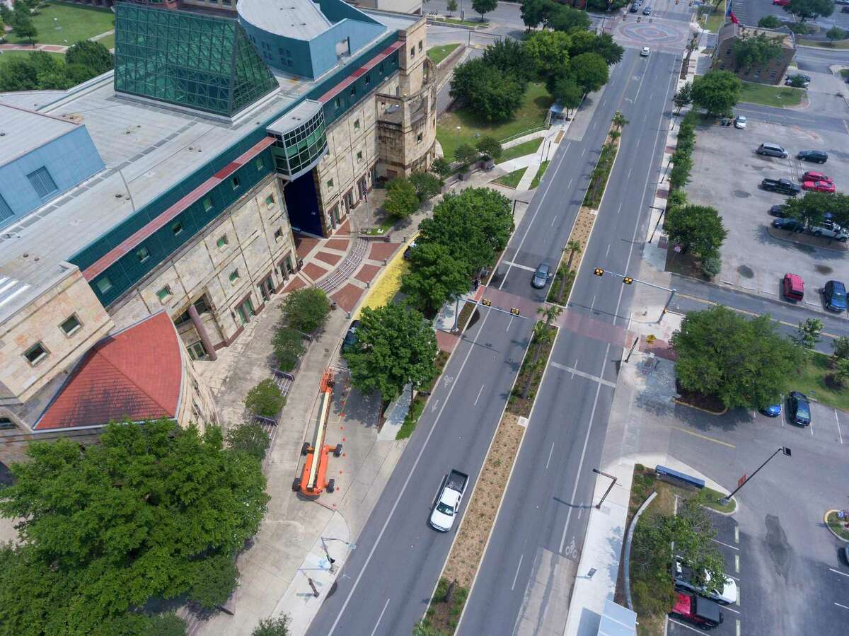 The redesigned Frio Street at the UTSA downtown campus seen last year.