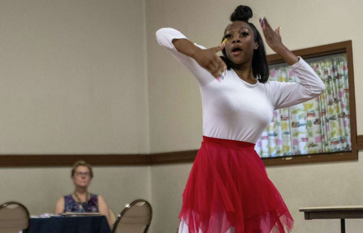 Dancer Denisha Felder performs a gospel dance Saturday, June 22, 2019 during a Juneteenth celebration at the Oscar Johnson, Jr. Community Center. June 19 marked the 154th anniversary of the end of slavery for African Americans in Texas.