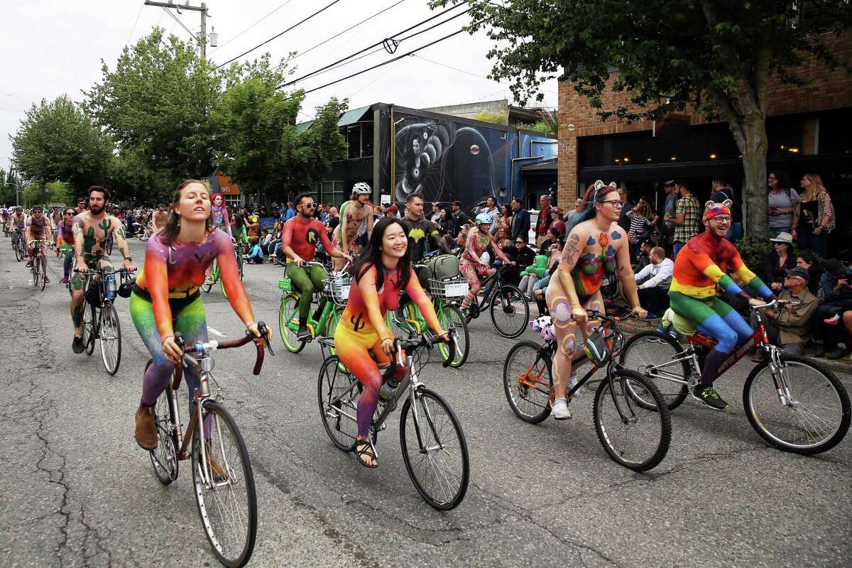 participate in the naked bike ride during the 31st annual Fremont Solstice ...