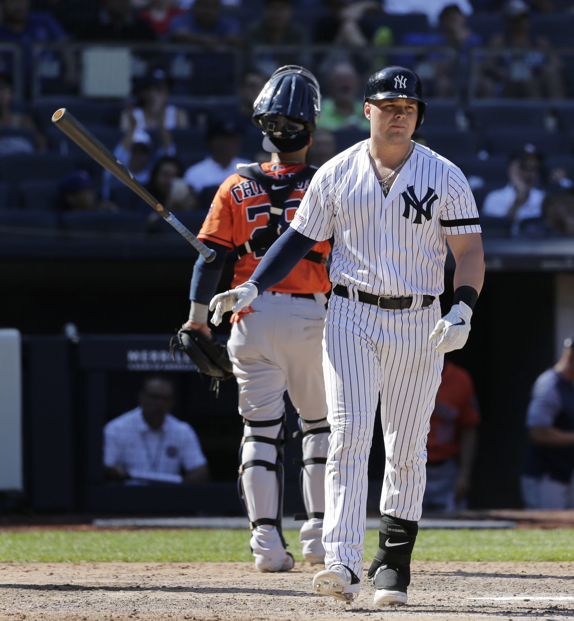 2019 New York Yankees Luke Voit #45 Game Used Black Jersey Players