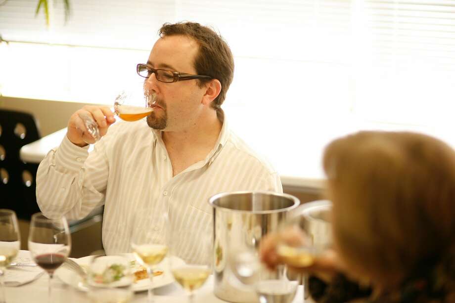 Photo of Paul Einbund, sommelier at Coi restaurant. Blind taste test wine pairing with 6 sommeliers. 
photo by Craig Lee / The Chronicle Photo: Craig Lee / The Chronicle