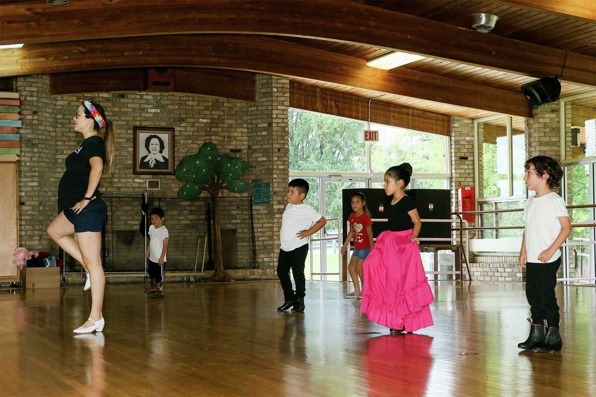 Yirla Ayala, left, leads an Intro/Beginning Folklorico dance class for 4 and 5-year-olds at the Berta Almaguer Dance Studio near the casting pond at Woodlawn Lake, 138 S. Josephine Tobin Drive, on Thursday, June 20, 2019. The beautiful and distinctive dance studio has been used by thousands of dancers and dance students since it was built in 1955 but the Parks and Recreation Department now wants the building razed for a new community center funded with the 2017 bond issue.