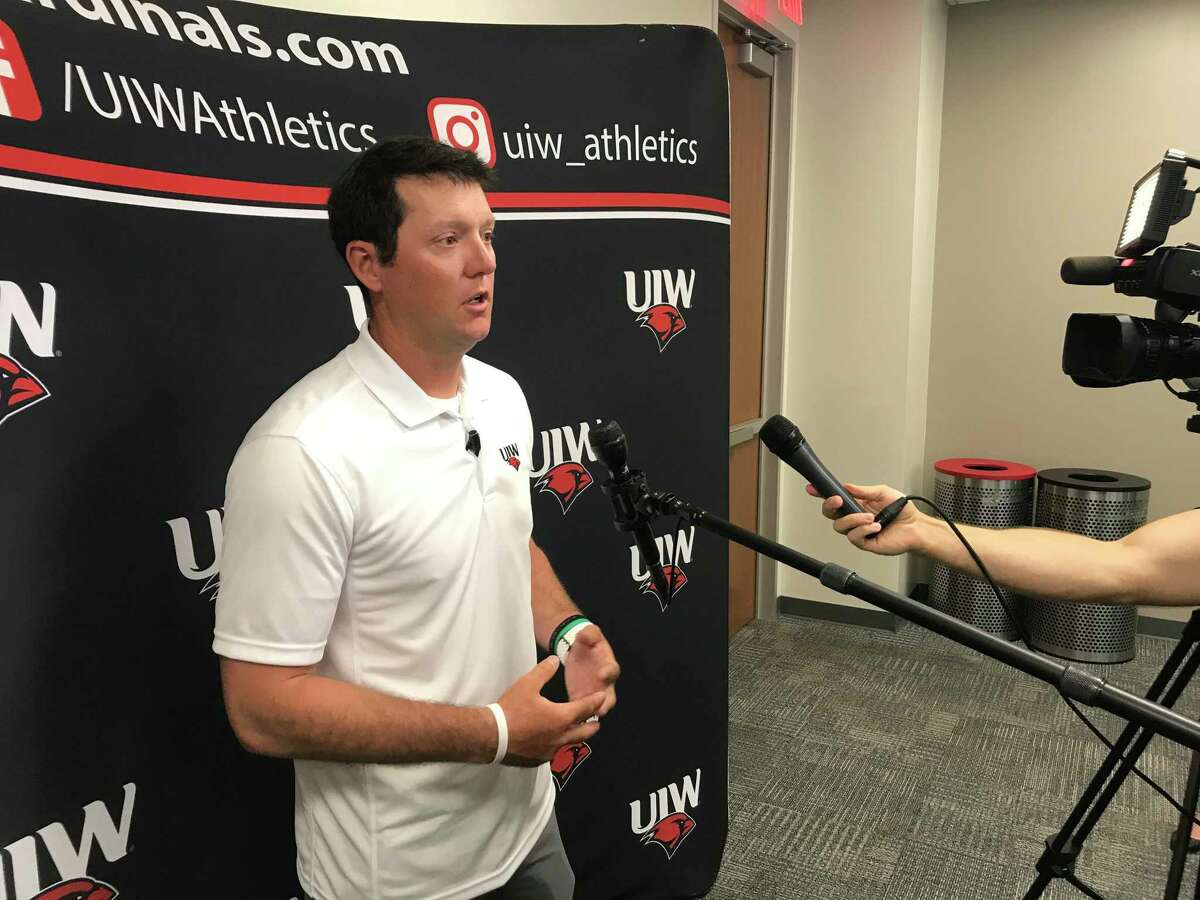 New Incarnate Word baseball coach Ryan Shotzberger speaks to the media after being introduced on Monday, June 24, 2019, at Incarnate Word in San Antonio.
