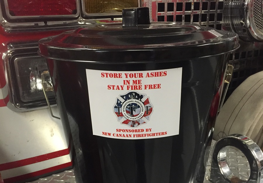 Fire department warns of ash disposal; to raffle buckets