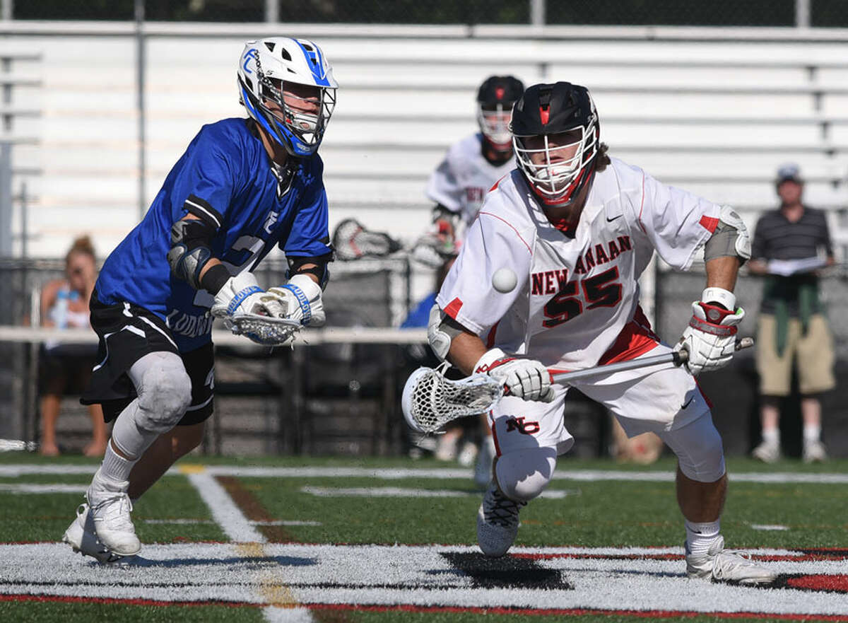 Scenes from New Canaan's 17-3 win over Ludlowe in the first round of the CIAC Class L tournament on May 23. — Dave Stewart photo