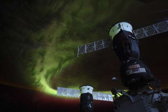 This NASA photo obtained June 16, 2019 shows an image of an aurora taken on June 13, 2019 aboard the International Space Station, by NASA astronaut Christina Koch, saying: "Years ago at the South Pole, I looked up to the aurora for inspiration through the 6-month winter night, now I know they're just as awe inspiring from above.
