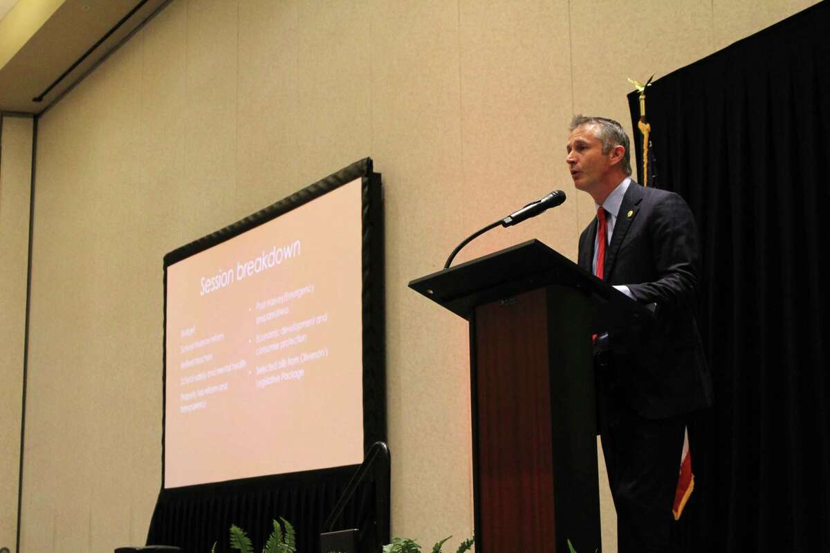 Tom Oliverson, Texas House Rep. for District 130, gave a presentation about the changes in laws and policies around the state, including property tax relief and school finance reform.