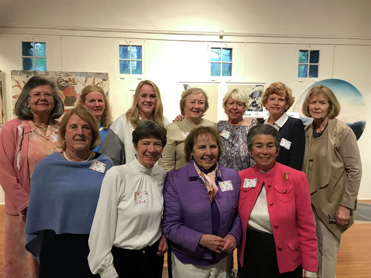 Past and current presidents of the New Canaan Beautification League, which began in 1939 as the Garden Center of New Canaan, gathered at the Carriage Barn in Waveny Park Sunday, April 26, to celebrate the organization’s 80th anniversary. In front are current co-President Barbara Beall, Sara Hunt, current co-President Karen Sneirson, and Penny Mardoian. In back are Faith Kerchoff, Ann McCulloch, Debbie Raymond, Penny Young, Judy Bentley, Judy Neville and Carol Seldin. Jane Campbell also previously served as president. Contributed photo