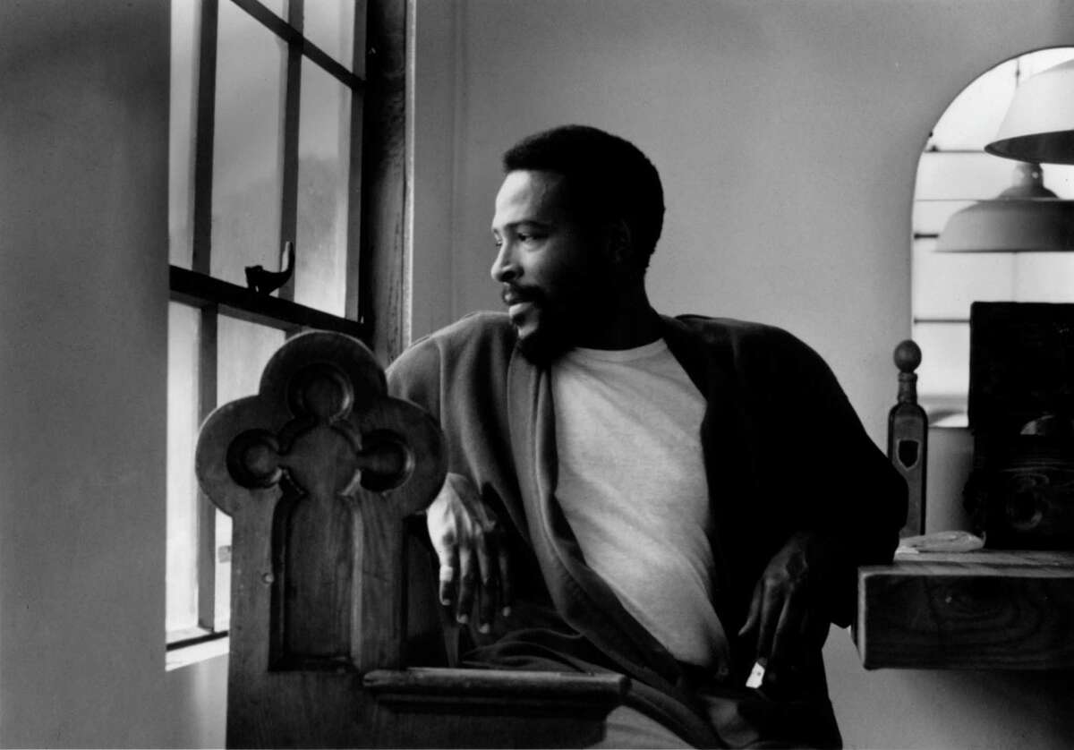 In this undated photograph, Marvin Gaye is shown at home.