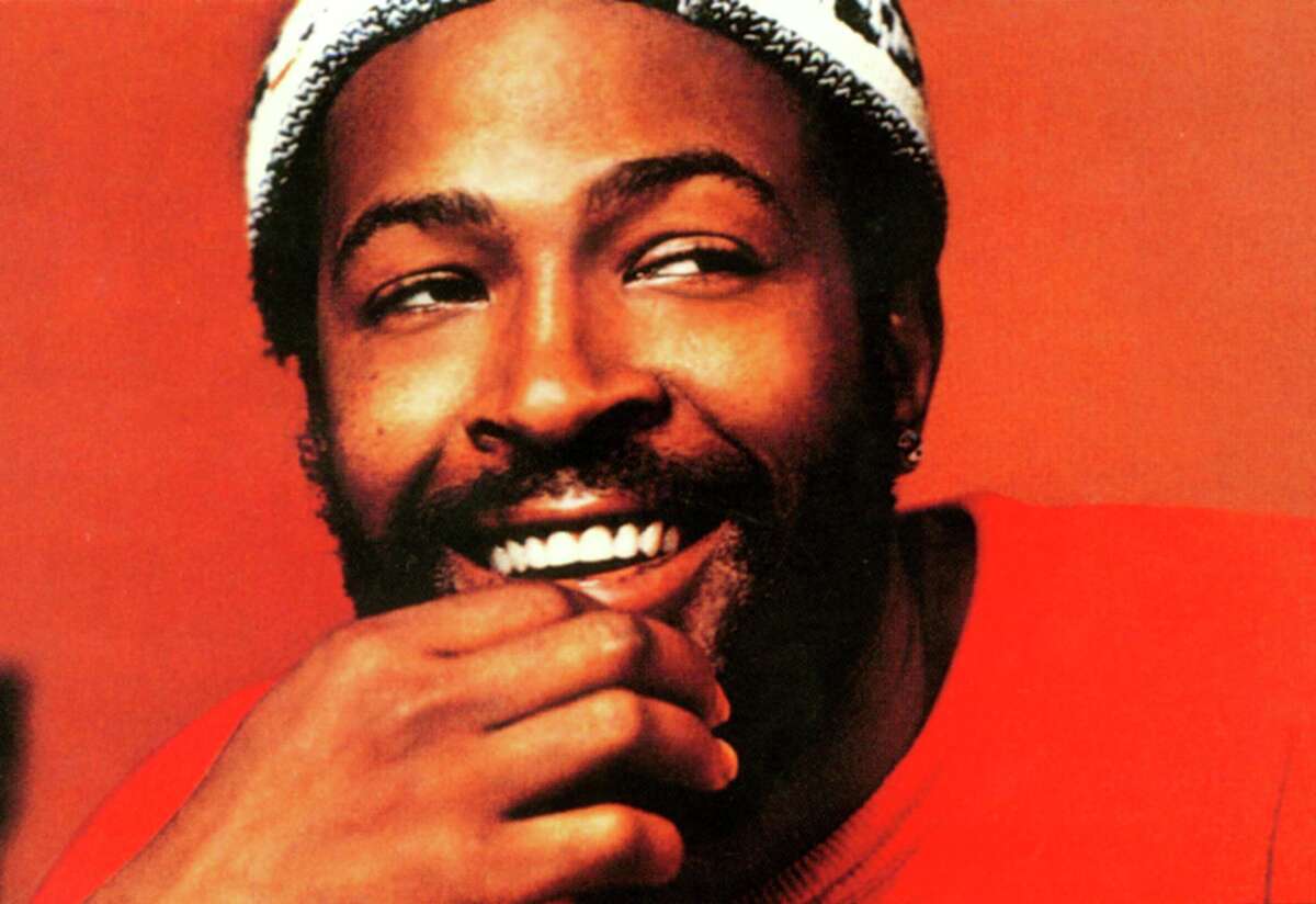 Marvin Gaye is photographed at Golden West Studios for Motown Records during the "Let's Get It On" recording session.
