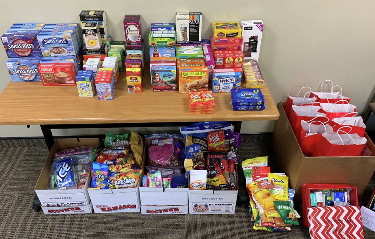 Food donated during the Soldier Supply Drive at Pediatric Healthcare Associates. — Contributed photo