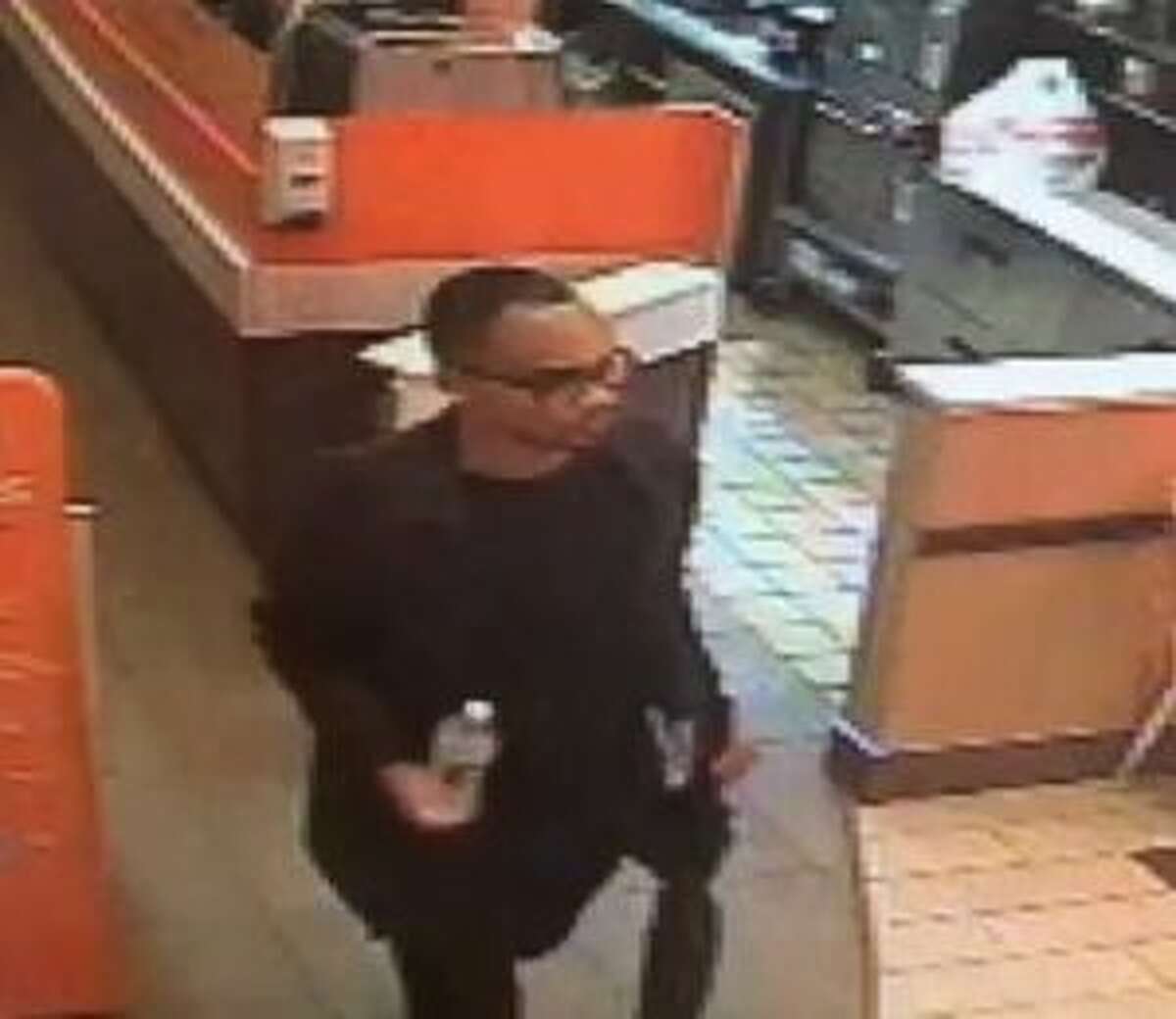 New Canaan Police suspect this man of asking two girls to join him in the bathroom at Dunkin' at 7:15 p.m. Thursday, March 21, and ask anyone who recognizes him to all them at 203-594-3500.