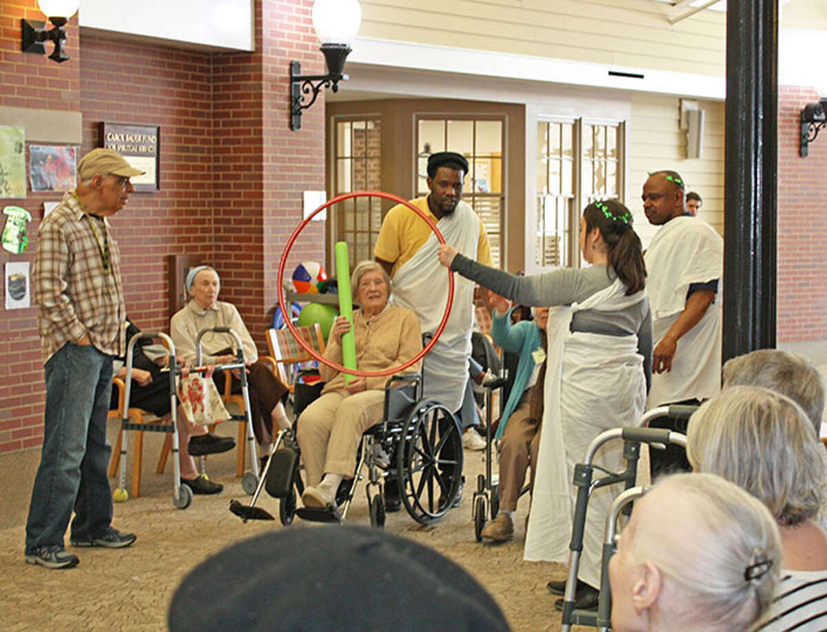 Waveny LifeCare Network’s residents and program participants enjoy Gladiator Games recently at the facility in New Canaan. — Waveny LifeCare Network / Contributed photo