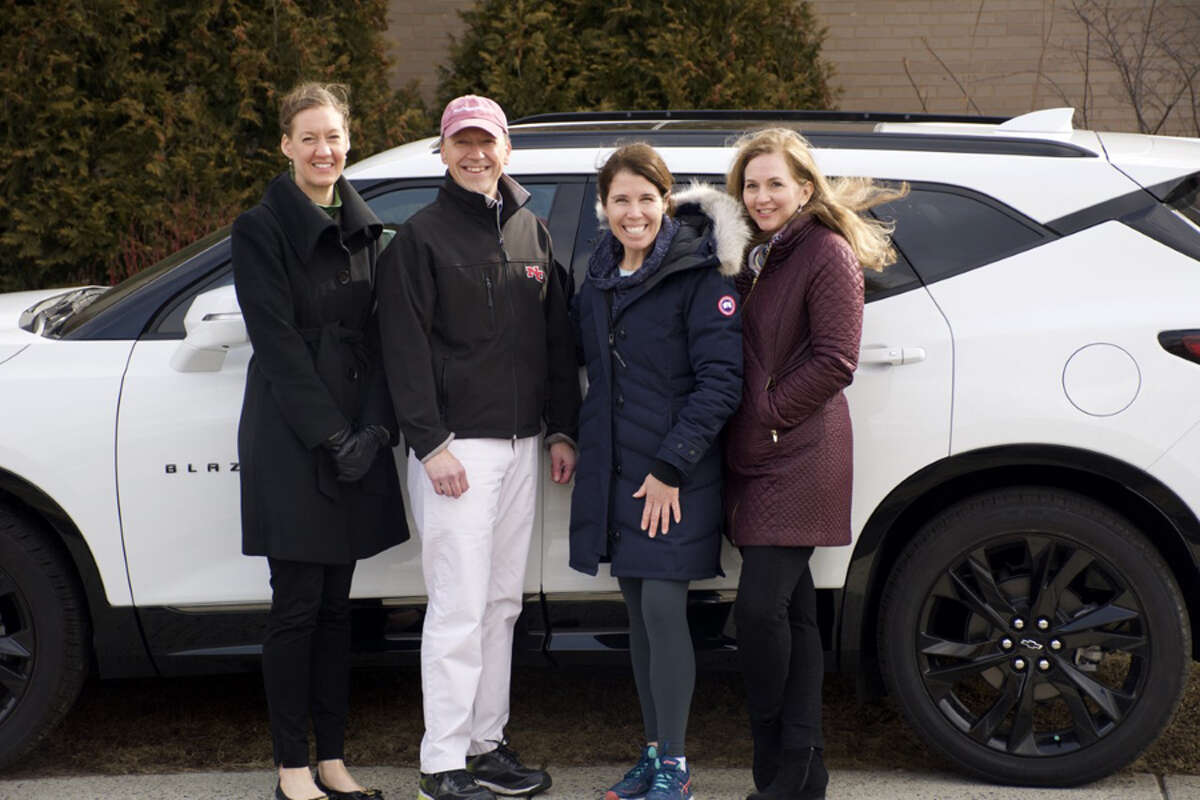 Karl Chevrolet, and the Community Foundation is going to sponsor the New Canaan Color Run, April 27, 2019. Karl Chevrolet and New Canaan Community Foundation are sponsors for the NC Color Run. Lauren Patterson, President & CEO, New Canaan Community Foundation; Steve Karl, VP Sales, Karl Chevrolet; Kate VanDussen, NC Color Run; Lori Byrne, NC Color Run. — Contributed photo