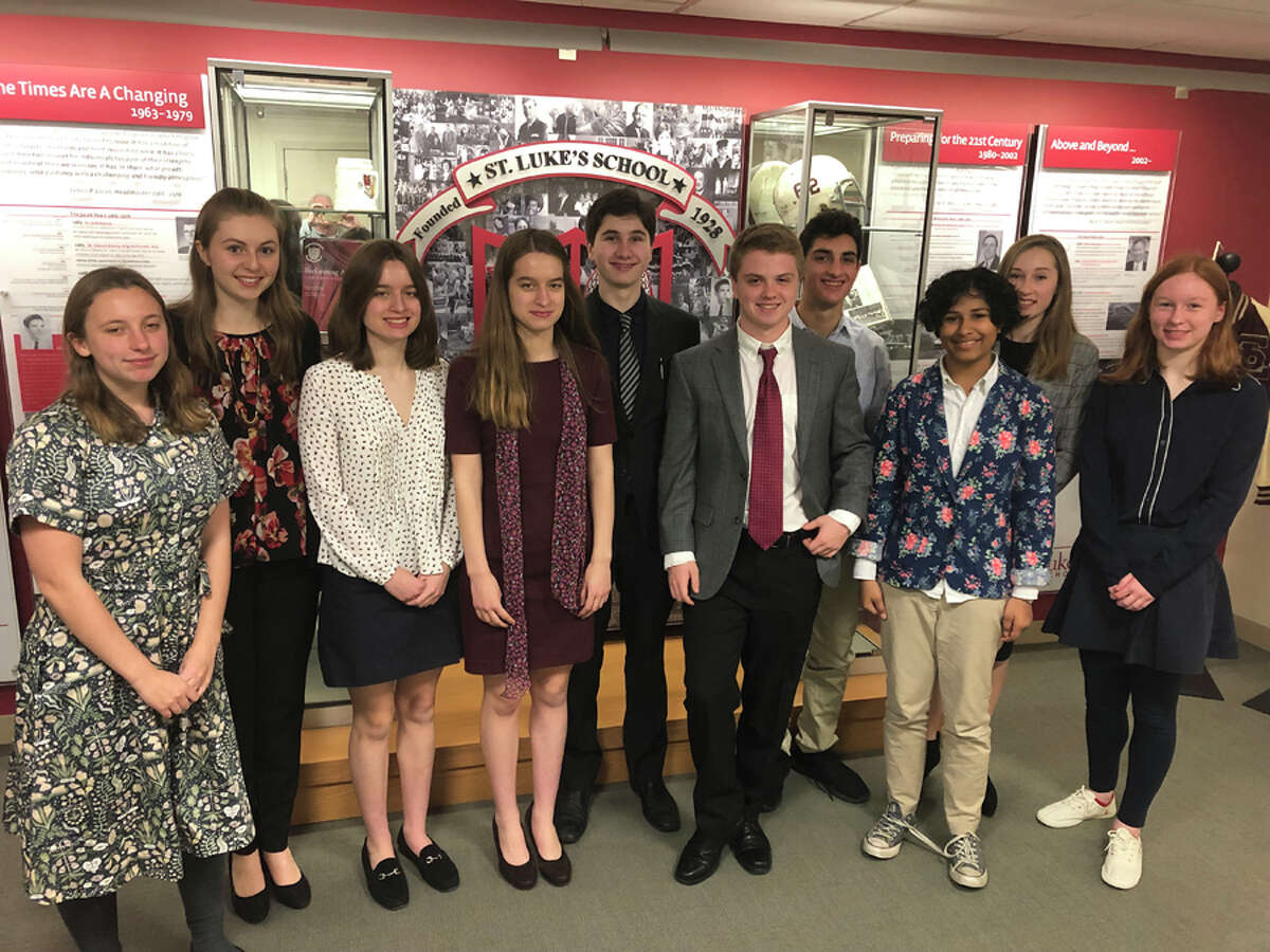 A St. Luke's debate team pair were champs at the school's Connecticut Debate Association tournament, and now go on to the Connecticut State competition. These St. Luke’s students participated in a state debate tournament at their school in December, Lily Tencic, Amelie Warneryd, Ruth Mercedes, Laura Mercedes, Marco Volpitta, Chris Walsh, Jerry Rutigliano, Aisha Memon, Cate Mathews and Amanda Millar.