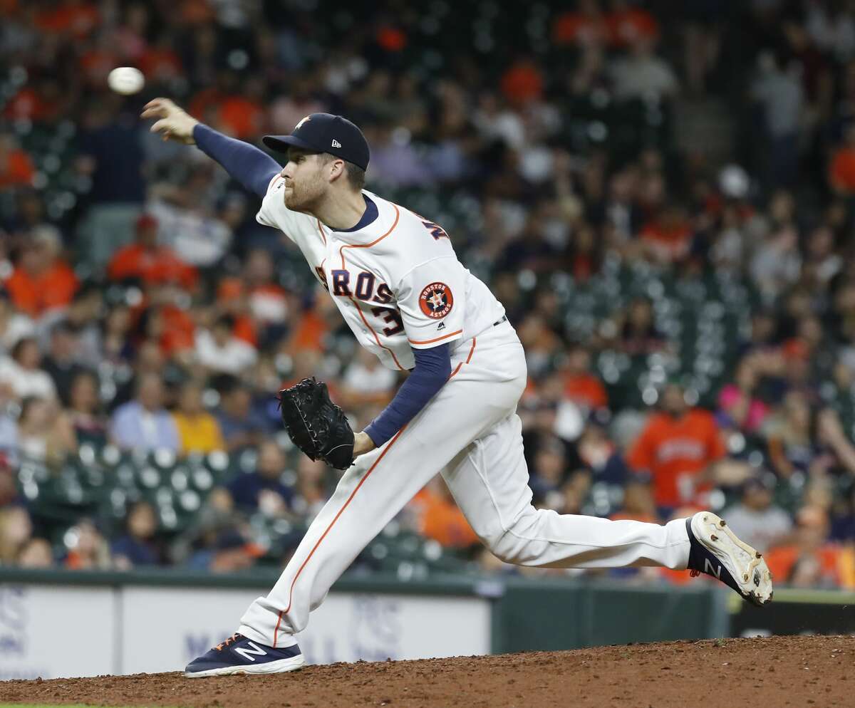 PHOTOS: 2019 Houston Astros game-by-game  Houston Astros relief pitcher Collin McHugh (31) pitches during the ninth inning of an MLB baseball game at Minute Maid Park, Tuesday, June 25, 2019. >>>See how the Astros have fared in each game this season ... 