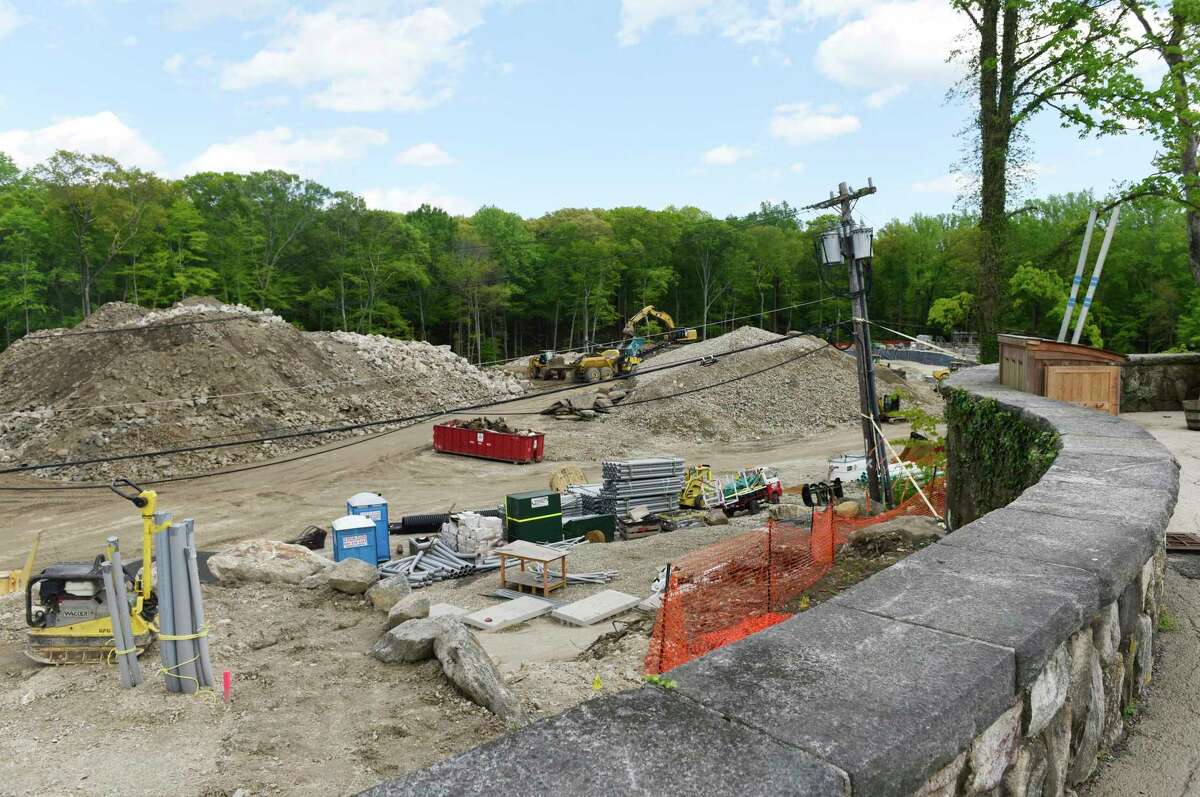 Construction continues on the campus of Stanwich School in Greenwich, Conn. Wednesday, May 15, 2019. Stanwich School is merging with Greenwich Country Day School, which will move its Upper School into the former Stanwich campus.