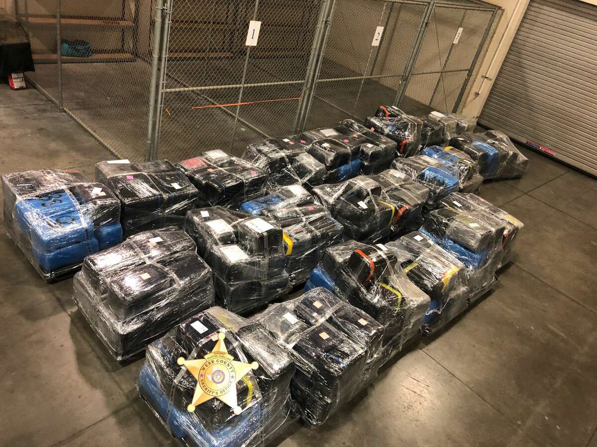 Shown are the more than 6,600 pounds of marijuana the Webb County Sheriff’s Office seized over the weekend at a warehouse in the 13000 block of North Lamar Drive.