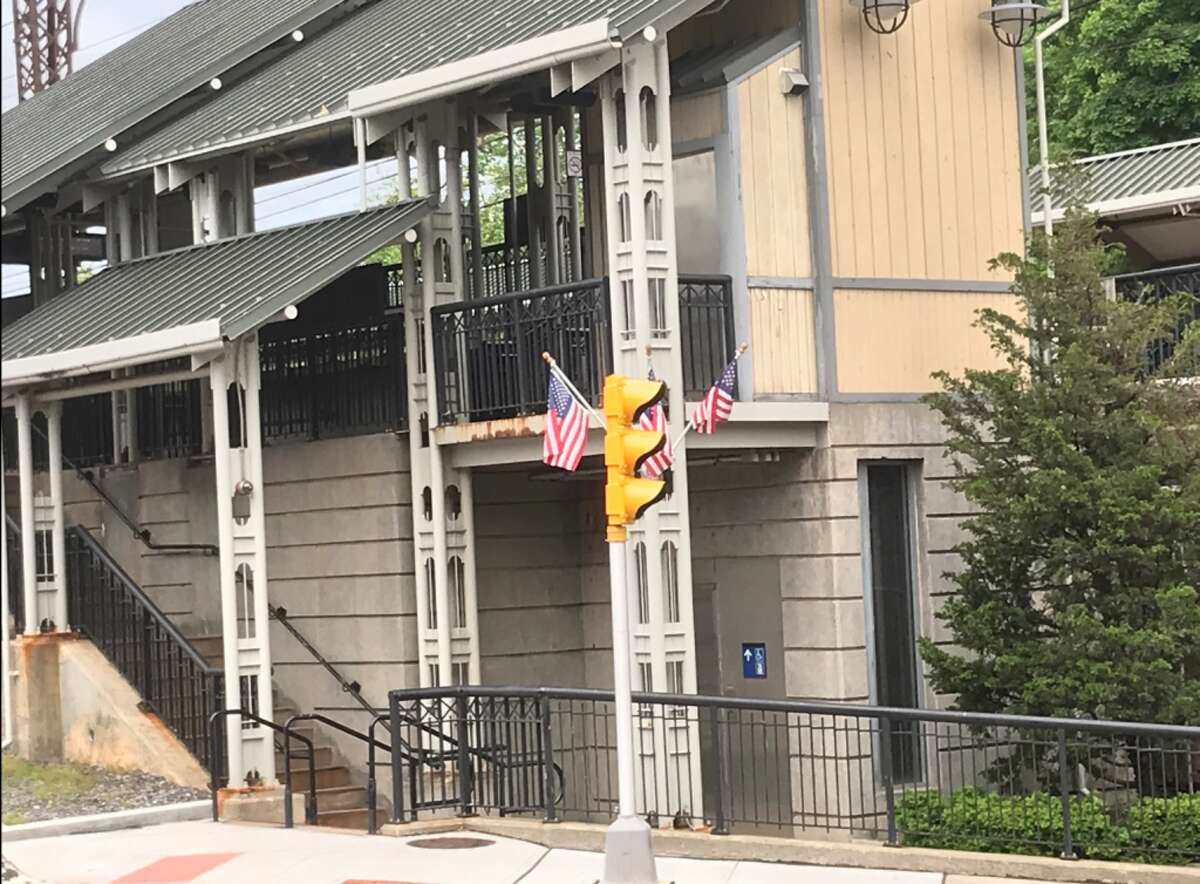 The elevator above on the northbound side of the Darien Train Station is now back in service. The south side remains unusable. - Susan Shultz photo