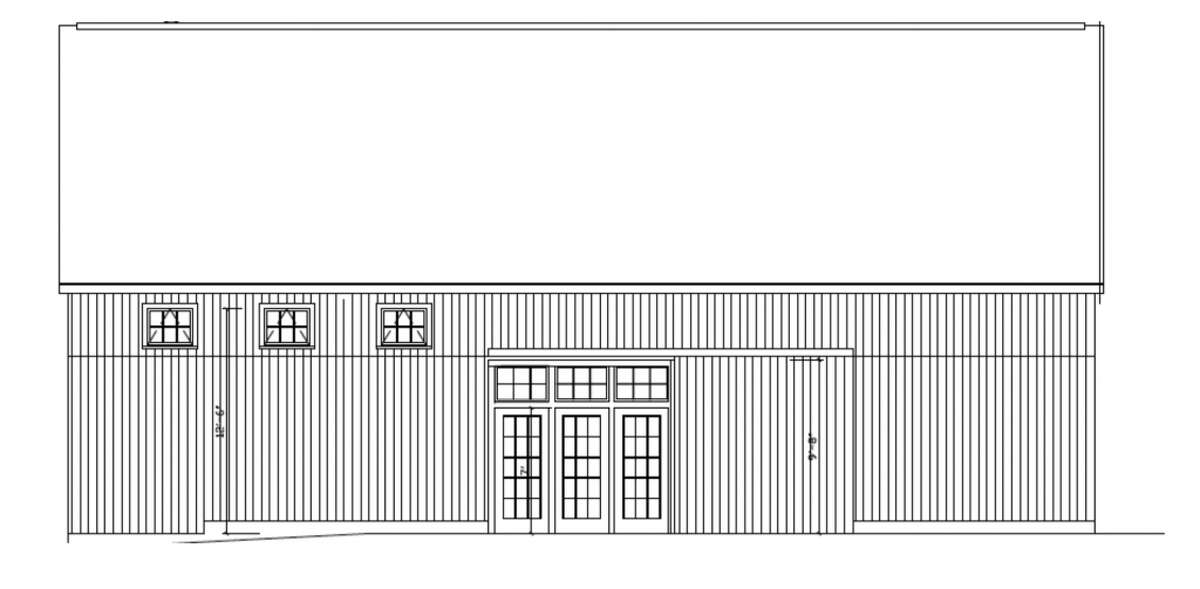 A rendering of the new barn.