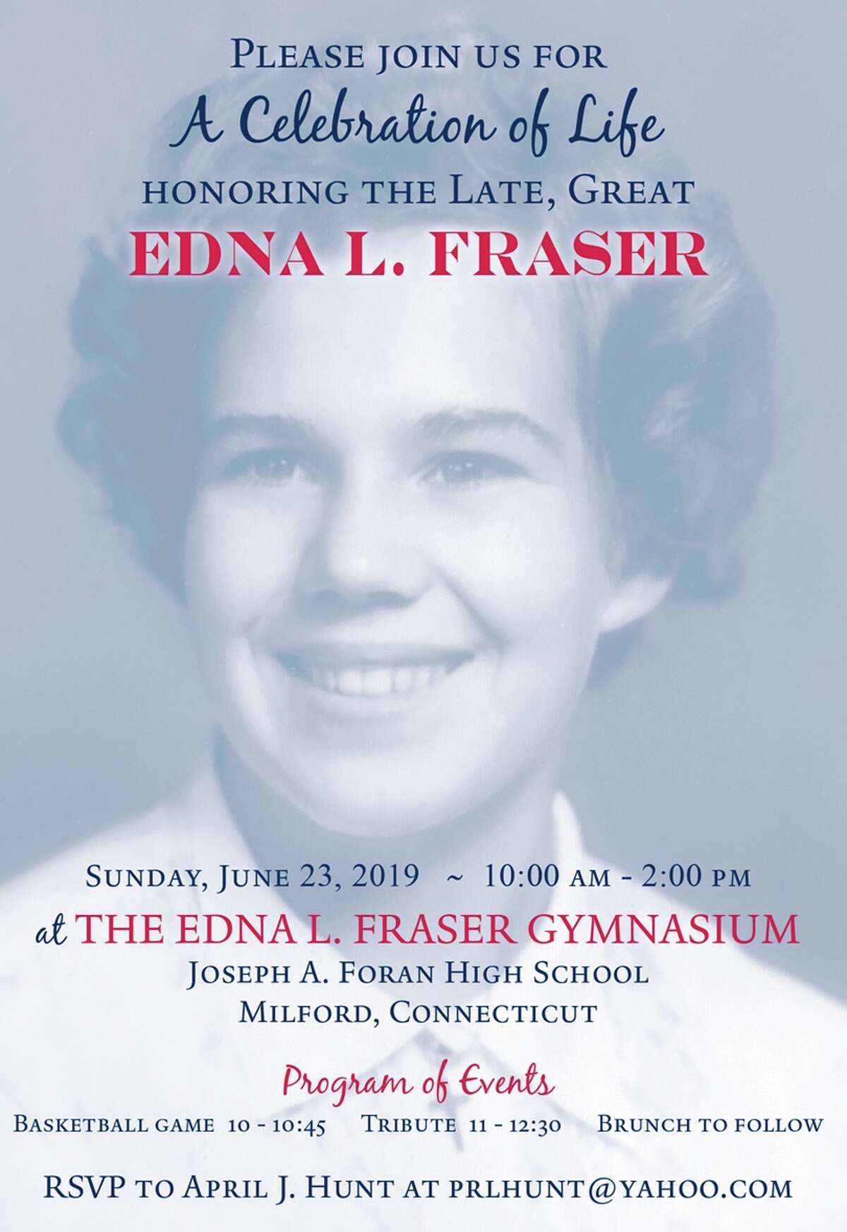 Celebration of Life and Tribute to Edna Fraser on Sunday