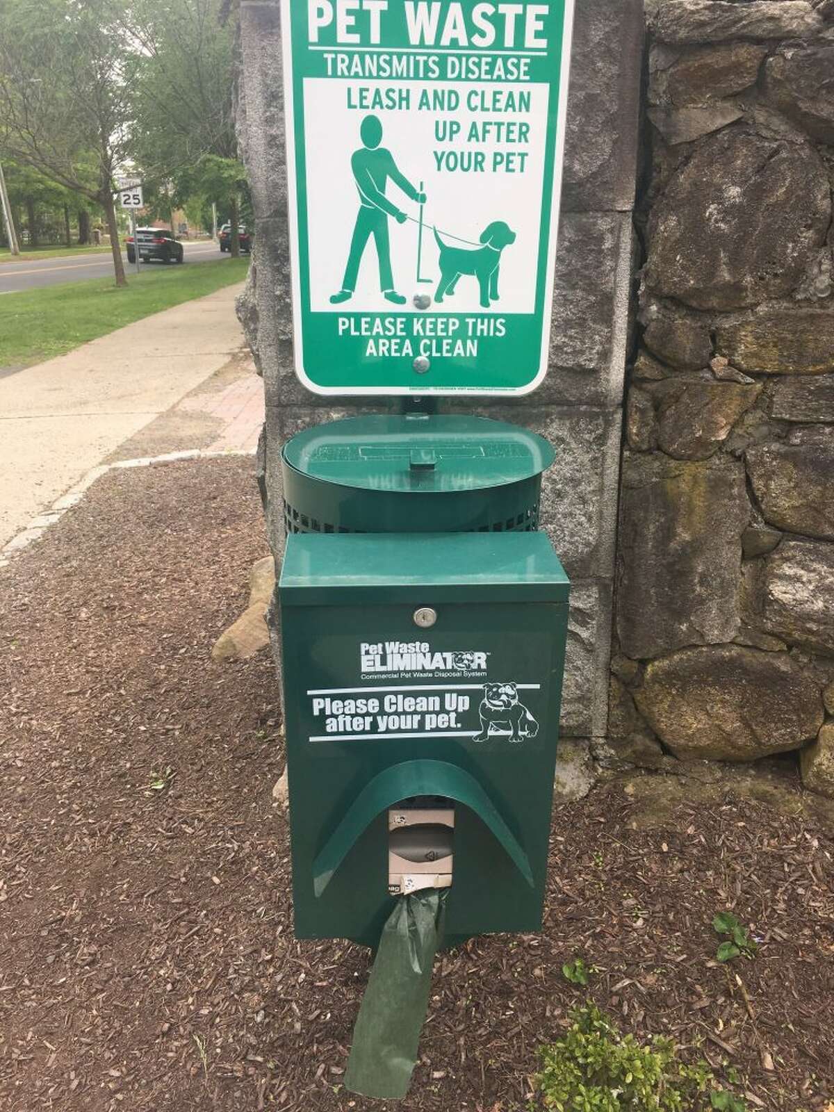 The dog poop station at the corner of Main Street and Gilbert Street. - Steve Coulter photo