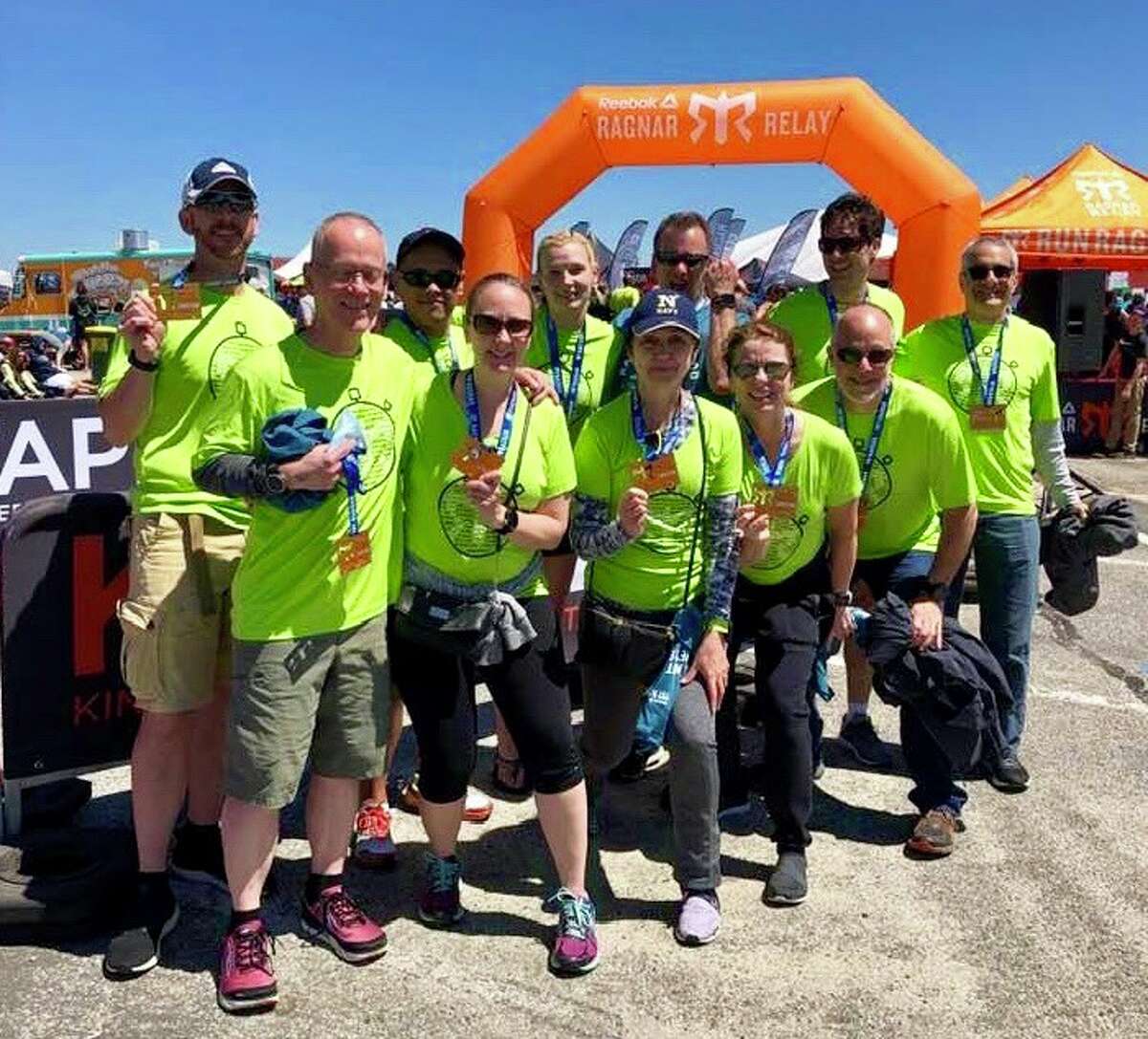 Team Your Pace or Mine included: Captain Steve Mortinger, Sean Connelly, Kathy McGroddy Goetz, Jeff Thompson, David de Lange, Anne Lewson, Emily Carr, Brian Millburn, Brian Egge, Connor Thomas and Holly Parslow.