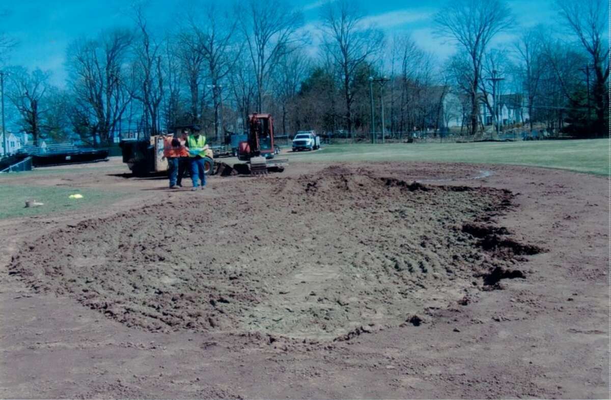 Ridgefield police released this photo of the scene at Governor Park following the field fire in April.