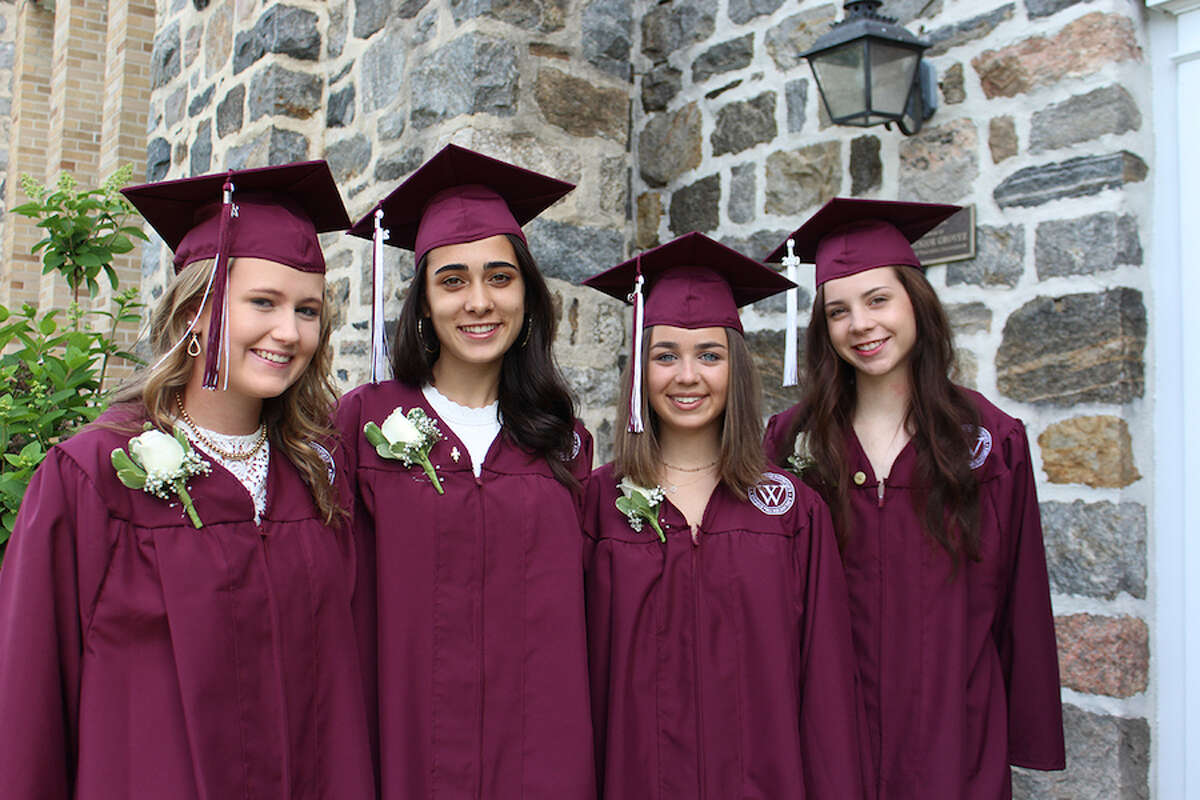 Wilton students who graduated from the Wooster School are, from left, Katherine Hynes, Alix Wadehra, Bayley Storrier and Elizabeth Hinshaw.