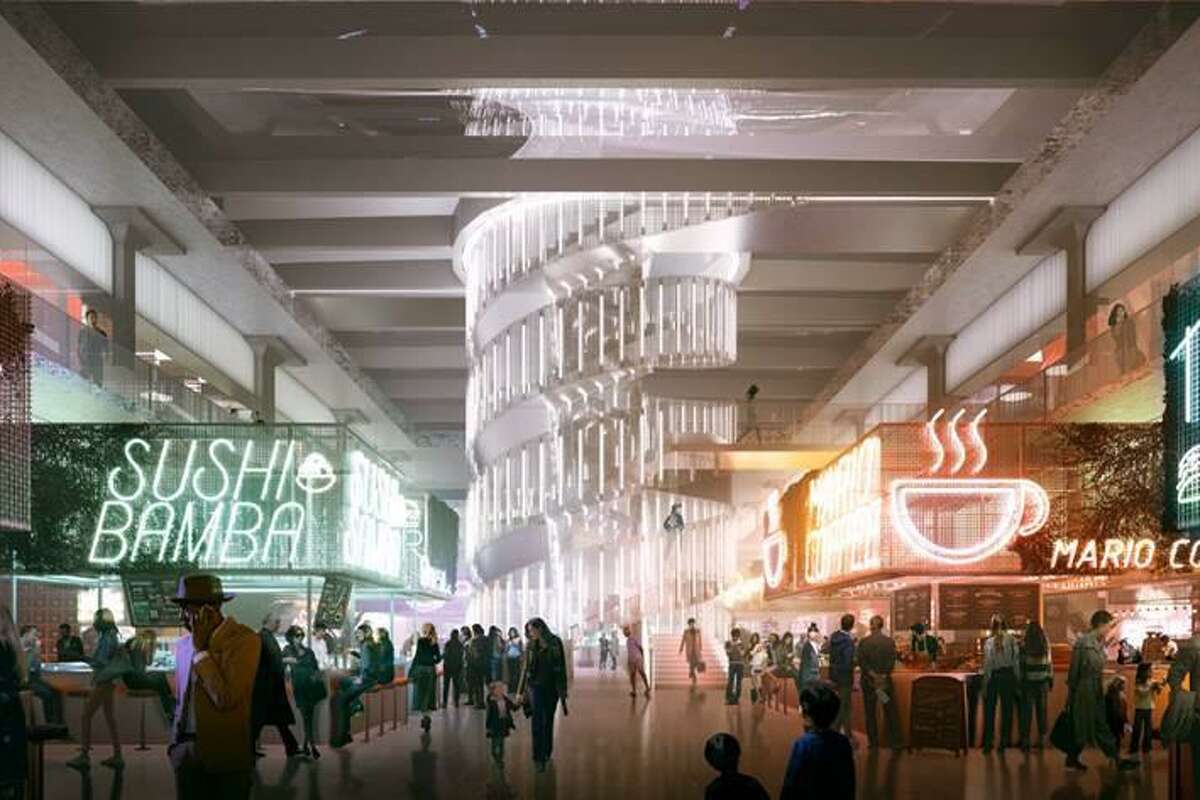 Renderings show the OMA-designed Post Houston, the mixed-use redevelopment of downtown's former Barbara Jordan post office at 401 Franklin.