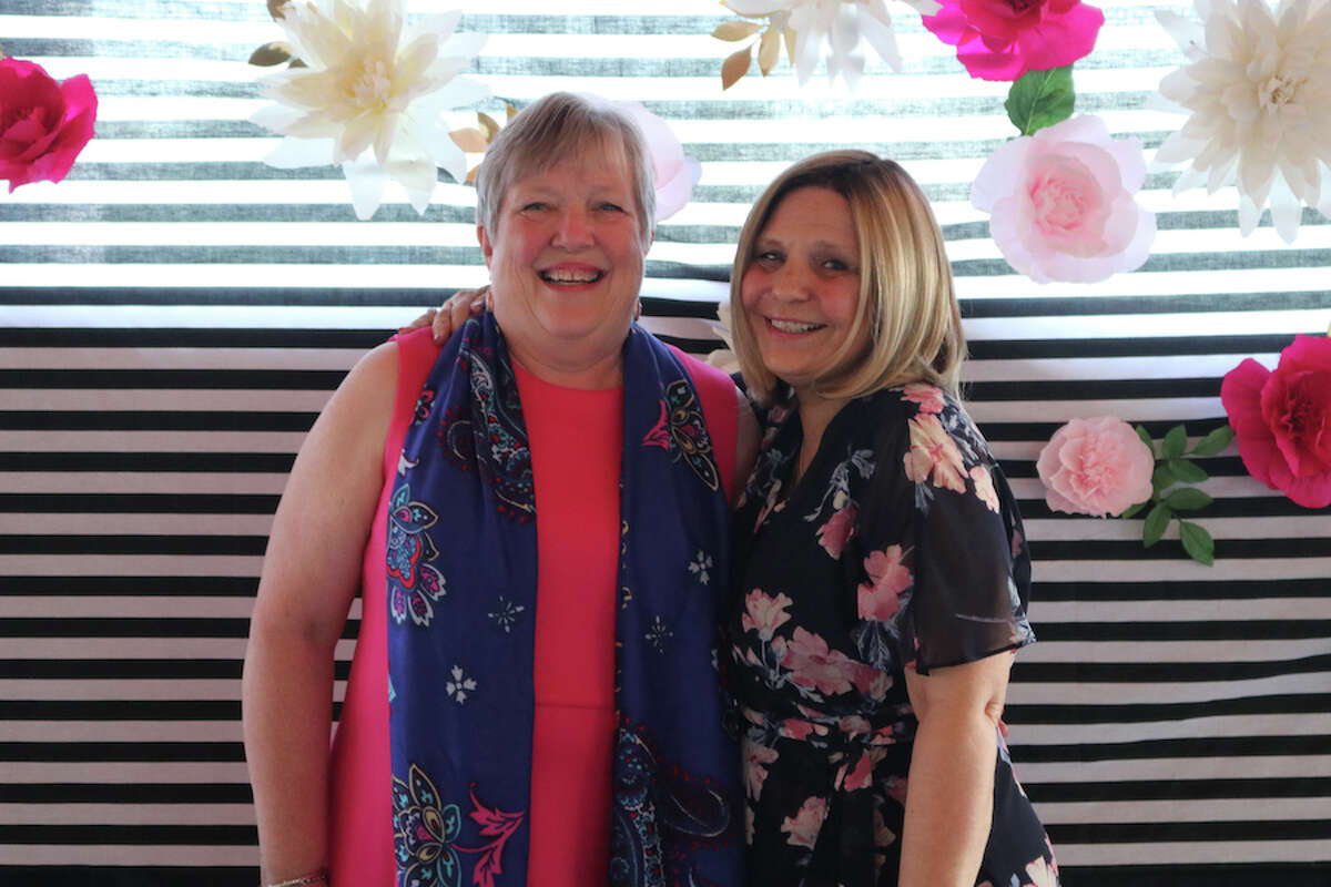 Patty O'Shea, left, and Geri Galasso were honored at Our Lady of Fatima School's Pink Gala "Celebration of Life."