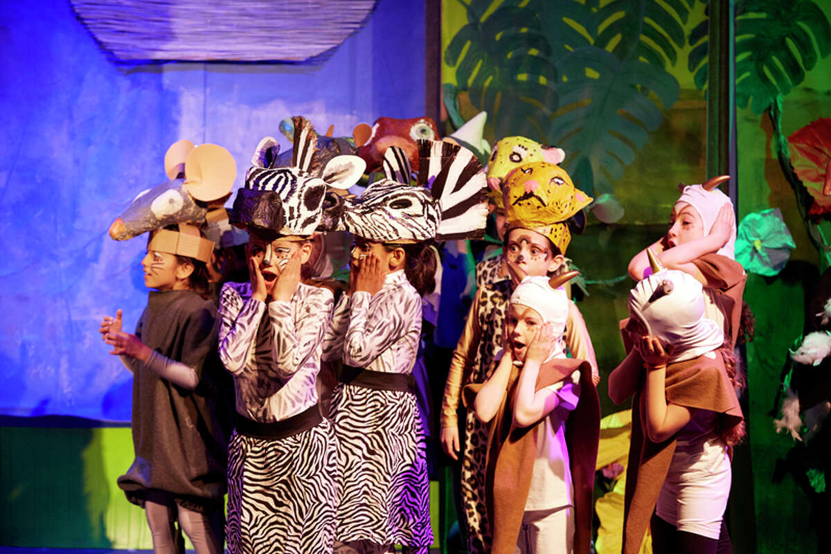 Animals of the Prideleands featuring zebras, mice, hippos, cheetahs, and antelopes during the Montessori School's production of Disney's The Lion King Jr. - contributed photo