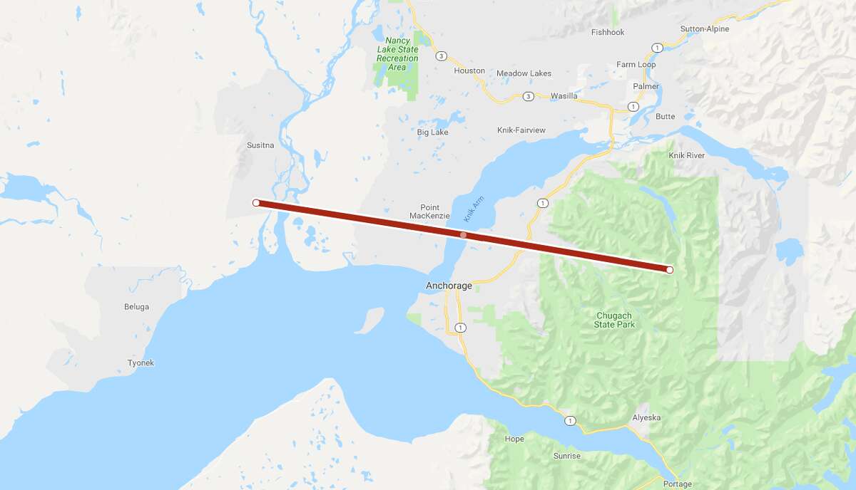 San Antonio's distance compared to Anchorage, Alaska.