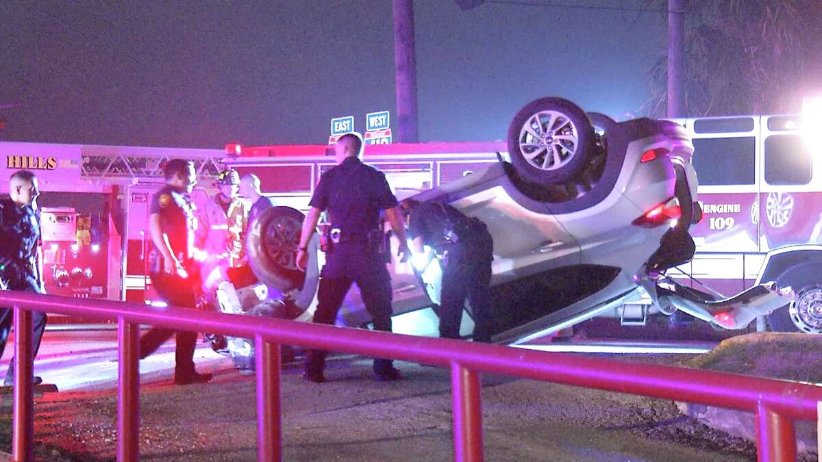 A man was arrested on suspicion of driving while intoxicated on June 28, 2019 after his car rolled over into a parking lot near Blanco and Loop 410.