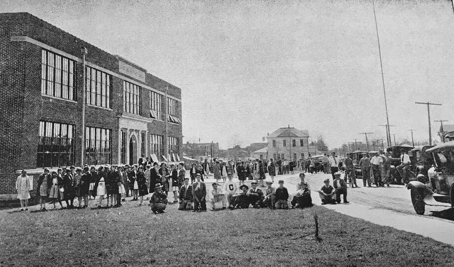 Corner stone laid for David Crockett High School this week in July 1926